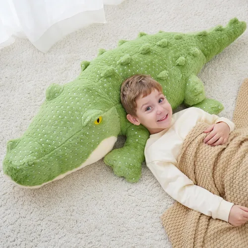 Miniatura 4 de Animales de peluche de cocodrilo gigante, animales de peluche de cocodrilo gigante, juguete de peluche de cocodrilo grande de 52 pulgadas, enorme