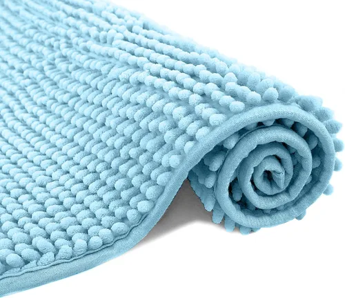 Miniatura 10 de Alfombra de Baño Media Circular Gris Alfombras de Baño Semicírculo Alfombras de Baño de Chenilla Alfombras de Piso Absorbentes de Agua para Niños