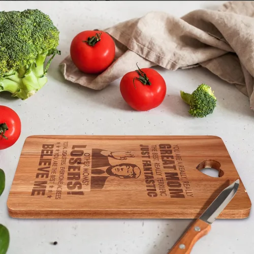 Miniatura 6 de Regalo para mamá de hija e hijo, decoración de madera de queso, tablas únicas de Navidad, Día de la Madre, regalos de cumpleaños, para mamá, tabla