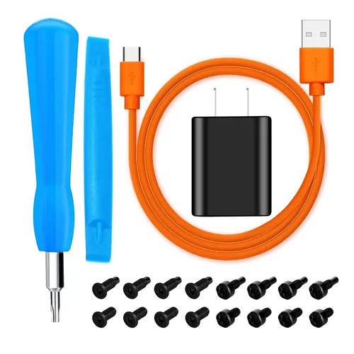 Miniatura 8 de Juego de puntas de destornillador Ring de repuesto azul y 20 tornillos para timbre T6 T15 y cable cargador de carga para timbre con video