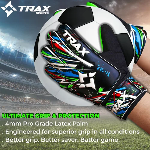 Miniatura 6 de Guantes de portero de fútbol para niños, jóvenes y adultos, guantes de portero de fútbol con látex de 0.157 pulgadas (0.157 in) antideslizantes