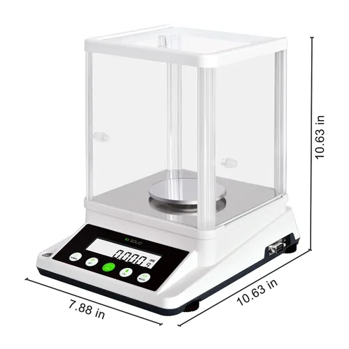 Miniatura 7 de Balanza analítica de laboratorio U.S. Solid de 3.88 oz x 0.001 mg con pantallas LCD frontales y traseras duales, RS232, conteo de piezas, escudo
