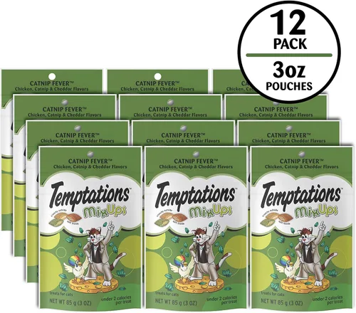 Miniatura 2 de Temptations MixUps - Golosinas crujientes y suaves para gatos, sabor fiebre de hierba gatera, bolsa de 3 onzas (paquete de 12)