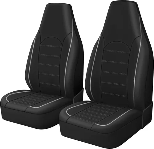 Miniatura 2 de TOYOUN fundas clásicas universales de cuero sintético para asiento delantero de automóvil, respaldo alto, fundas para asiento tipo cubo - se adaptan