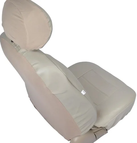 Miniatura 4 de BDK carXS - Fundas de asiento de automóvil de cuero beige para asientos delanteros, 4 piezas, piel sintética, incluye fundas de asiento delantero