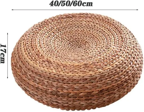 Miniatura 3 de Etlegor Pufs y reposapiés, Futón Puf Futón Cojín Taburete Estilo Japonés Tatami Mat Gattail, Hoja de plátano tejida a mano natural y respetuoso