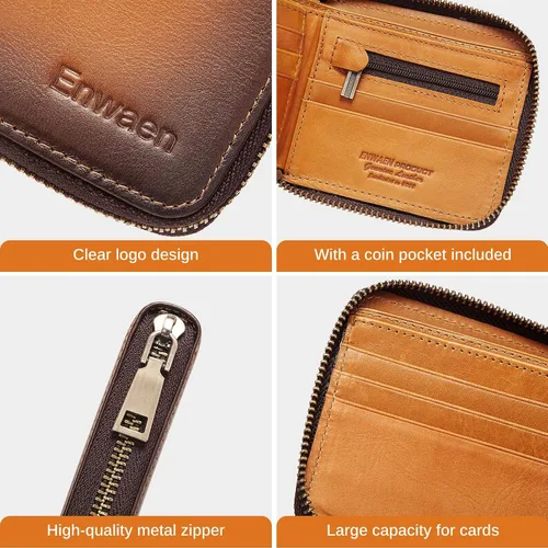 Miniatura 6 de Cartera para hombre E04, negro (Blackbrowb), Vintage