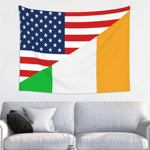 Miniatura 12 de Tapiz decorativo para pared, diseño de bandera estadounidense y bandera de Barbados, para colgar en la pared, manteles de arte hippie de 29 x 37