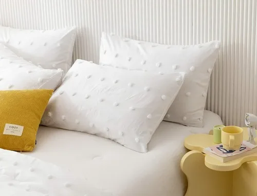 Miniatura 2 de INDACORIFY Funda de edredón blanca de 3 piezas de algodón estilo bohemio, funda de edredón Doone de algodón indio lavado, 2 fundas de almohada