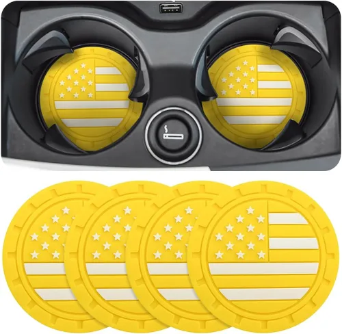 Miniatura 16 de Osilly Posavasos para Portavasos de Automóvil, Paquete de 4 Posavasos Antideslizantes de PVC con Estampado de Huellas de Pata, Tapete Universal