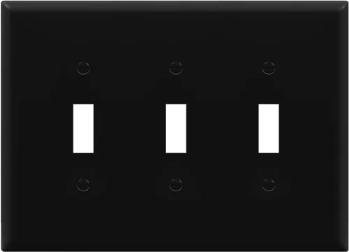 Miniatura 15 de ENERLITES Placa de interruptor triple para pared, placa para interruptor de palanca, acabado brillante, tamaño estándar de 3 posiciones 4.50" x Gris