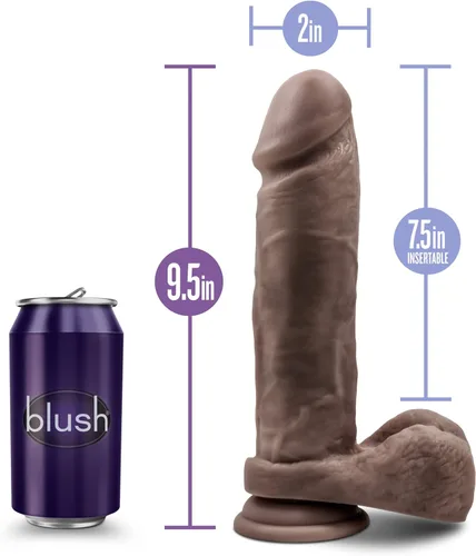 Miniatura 3 de Blush Dr. Skin: Mr. Magic Huge Consolador de 9 pulgadas ~ Consolador texturizado de 2 pulgadas de ancho con bolas ~ Compatible con correa de ventosa