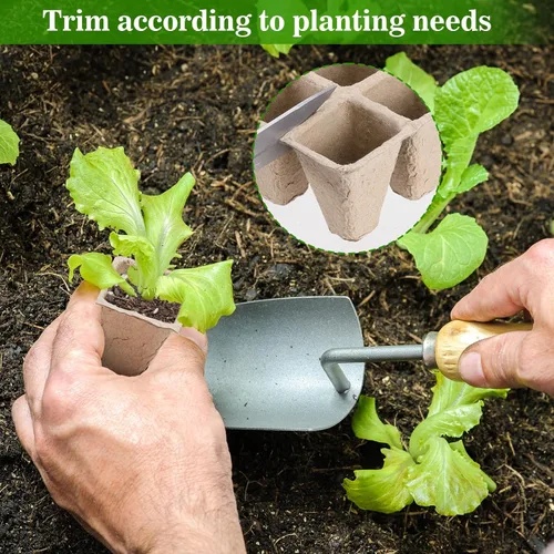 Miniatura 4 de Doter 10 paquetes de bandejas de inicio de plántulas, 120 celdas, bandejas de germinación de semillas biodegradables, macetas de turba para plantas