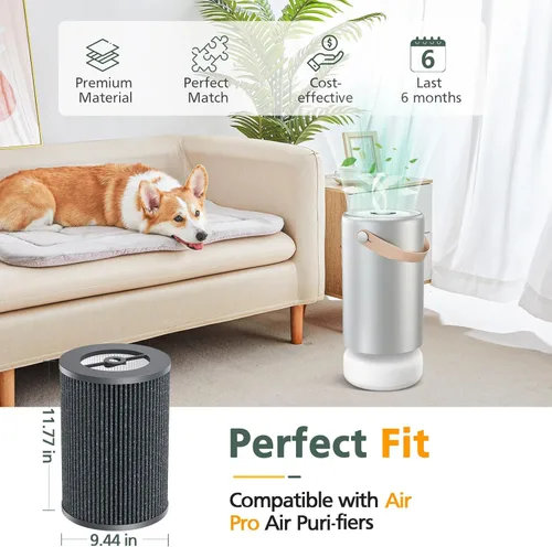 Miniatura 2 de Filtros Air Pro PECO-HEPA de repuesto compatibles con Moleku-le Tri-Power Air Pro Air Puri-fier, filtro de repuesto de alta eficiencia 3 en 1, 1 Air