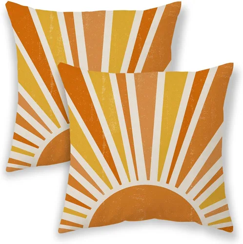 Miniatura 9 de BETGINY Fundas de almohada de verano para exteriores de 16 x 16 pulgadas, 2 unidades, color aguamarina, verde azulado, crema, sol, bohemio