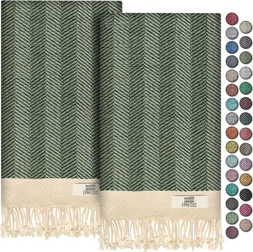 Miniatura 103 de EPHESUS TOWELS Toallas de Mano - Juego de 2 18" x 30" - Toalla de Mano Turca Decorativa para Baño, Cocina, Invitados, Cara, Cabello, Té, Paño