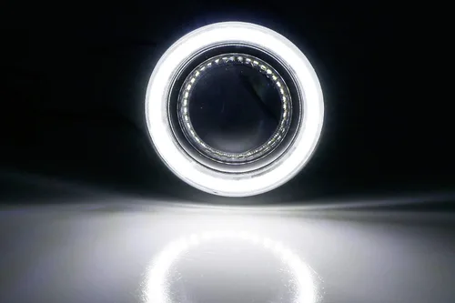 Miniatura 9 de iJDMTOY OEM reemplaza xenón blanco LED halo Angel Eyes proyector lente retrofit faros antiniebla compatibles con Honda Civic Sedan/Coupe/Hatchback