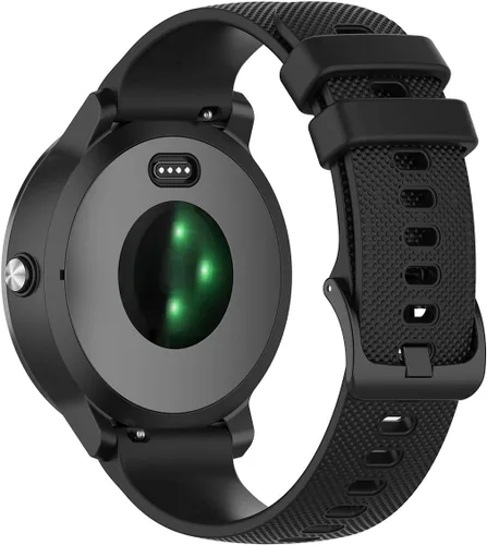 Miniatura 4 de Correa deportiva de repuesto de silicona compatible con Garmin Venu Sq 2 Music/Venu 2 Plus/Venu Sq Music, Vivomove 6 5 3 Music, Vivomove Luxe, Negro