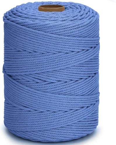 Miniatura 77 de Cuerda de macramé 4 mm x 328 yardas Natural Cuerda de algodón para macramé Cuerda de macramé colorida Cordón de algodón suave Suministros de macramé