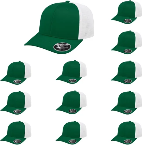 Miniatura 119 de Cap America i8502 Flexfit 110 Premium - Gorra de camionero de perfil medio con 6 paneles de malla trasera con protección UV y cierre ajustable Azul