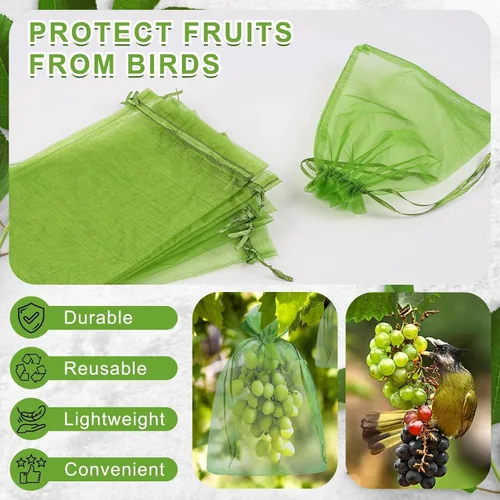 Miniatura 6 de ANZNKU Paquete de 50 bolsas de organza surtidas de 6 x 9 pulgadas, bolsas de malla con cordón, bolsa de malla para regalos, bolsa de organza grande