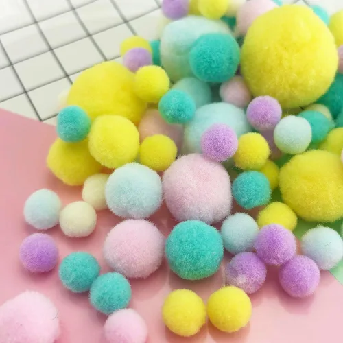 Miniatura 3 de Jxpinet 1000 bolas de pompones de 5 tamaños de 1 a 1.2 in, bolas de pompones surtidos para decoración de arte y manualidades (serie azul y púrpura)