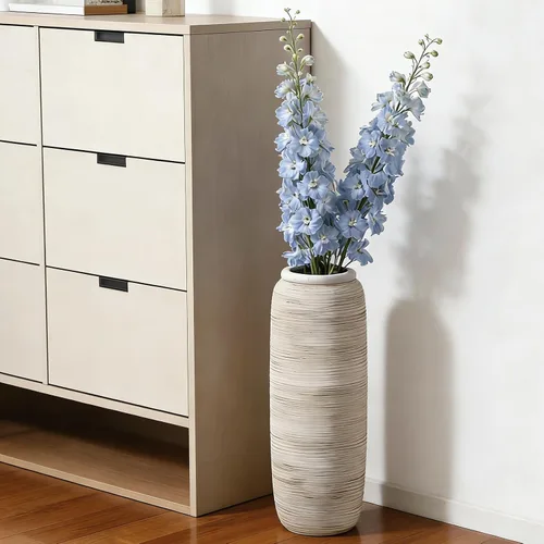 Miniatura 4 de ALMA Jarrón blanco alto para piso, jarrón extra grande de 18'' para ramo de flores secas de hierba de las pampas, jarrones grandes de cerámica