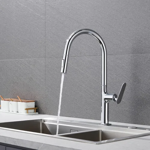 Miniatura 5 de Cabezal rociador desplegable para grifo de cocina, cabezal de repuesto de grifo de cocina de 2 funciones en forma de columna, 1.8 GPM G1/2