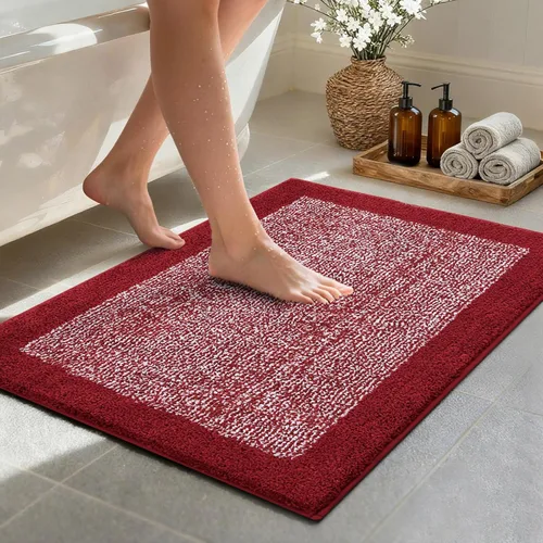 Miniatura 65 de Alfombras de baño de 17 x 24 pulgadas, antideslizantes, lavables, color gris, para bañera, tapete de baño para baño, tapete suave y absorbente