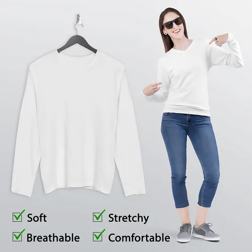 Miniatura 2 de BaHoki Essentials Camisetas de manga larga con cuello en V gran elasticidad y capa diseñadas para un máximo rendimiento