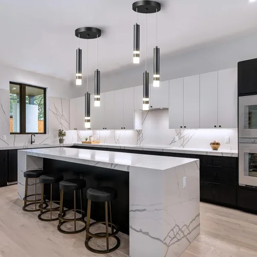 Miniatura 2 de Lámpara colgante moderna para cocina, lámpara LED regulable negra, mini iluminación colgante para isla de cocina, dormitorio, mesita de noche, luces