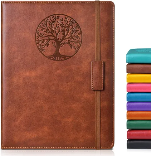 Miniatura 23 de Biuwory Cuaderno diario con líneas para mujeres y hombres, 256 páginas, tamaño A5, de cuero de tapa dura para escribir, viajes, negocios, trabajo