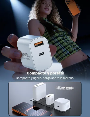 Miniatura 5 de Cargadores de carga rápida para iPhone 15 y 16, paquete de 20 cargadores de pared USB C de 20 W para iPhone 16 Pro Max con 2 cables USB C a C de 6