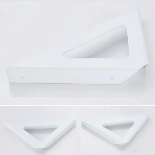 Miniatura 6 de Soporte de estante triangular de hierro de pared, soporte de estante de esquina industrial, soportes de soporte de pared de ángulo de 90 grados