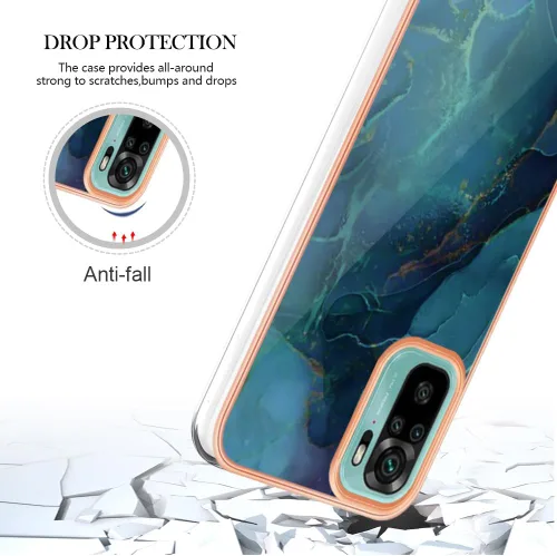 Miniatura 5 de XYX Funda compatible con Xiaomi Redmi Note 10s, galvanizado mármol TPU delgado cuerpo completo elegante funda protectora a prueba de golpes