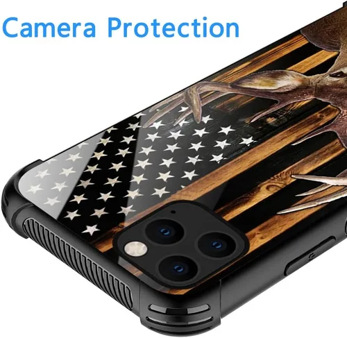 Miniatura 2 de Funda compatible con iPhone 13 Mini, fundas para mujeres y niñas, diseño de bandera de venado y cola blanca Bandera de ciervo de cola blanca