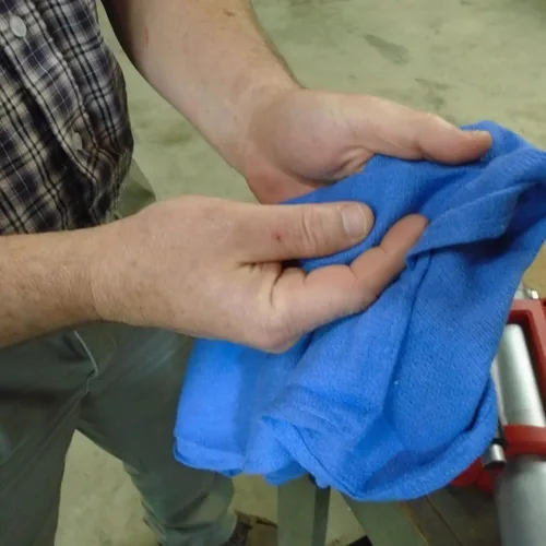 Miniatura 6 de Blue New Huck Towels (20 libras) Trapos de tela de grado industrial, limpieza multiusos, manchas para mecánicos de automóviles, limpieza, hogar