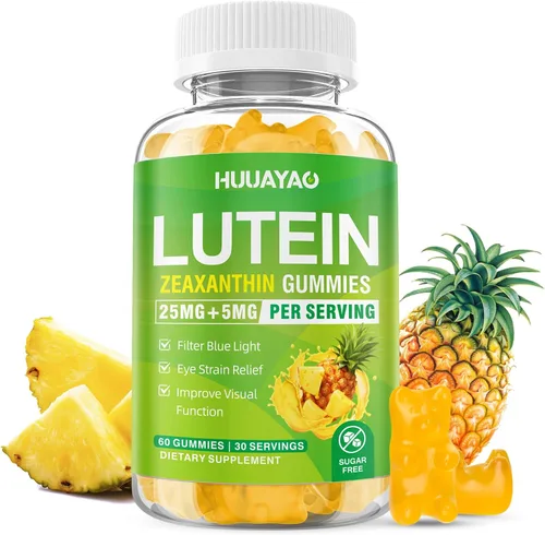 Gomitas de luteína de 25 mg, suplementos de luteína y zeaxantina, vitaminas oculares, gomitas para apoyar la protección de la luz azul, la visión y