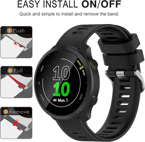 Miniatura 5 de Correa para Garmin Forerunner 55, banda de liberación rápida de repuesto para Garmin Forerunner 158 (sin rastreador, bandas de repuesto solamente)