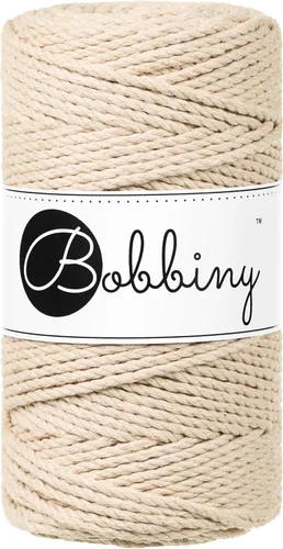 Miniatura 17 de Bobbiny Cordón de macramé regular de 0.118 in y 3 capas (aguamarina), 108yds/330 pies (100% algodón reciclado)