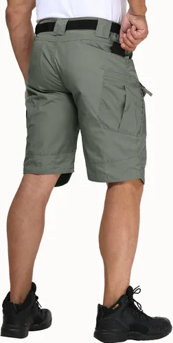 Miniatura 3 de URBEST Pantalones cortos tácticos para hombre, impermeables, transpirables, de secado rápido, para senderismo, pesca, con múltiples bolsillos