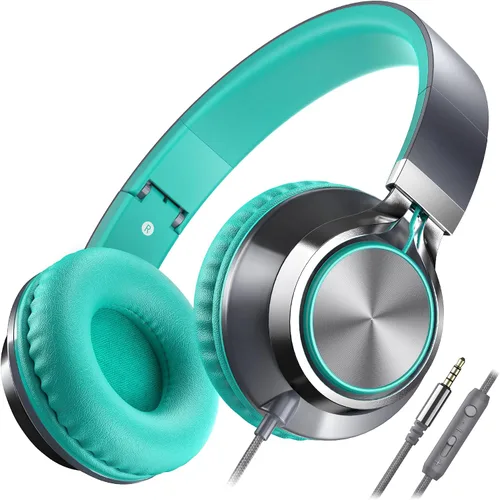 Miniatura 13 de Auriculares Ailihen C8, ligeros y plegables con micrófono para iPhone, iPad, iPod, teléfonos inteligentes Android, computadoras, laptop, Mac, Negro