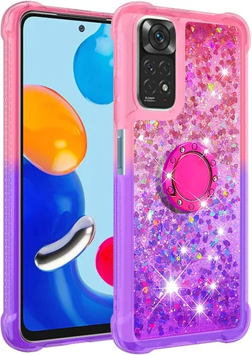 Miniatura 2 de Funda para teléfono Xiaomi Redmi Note 11S, funda para Redmi Note 11 4G, brillante efecto arena movediza TPU parachoques con cuatro esquinas cubierta