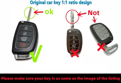 Miniatura 3 de REPROTECTING Funda de goma de silicona para llavero compatible con Hyundai Santa Fe Sport Sonata Tucson Santa Fe OSLOKA-875T 2019-2013