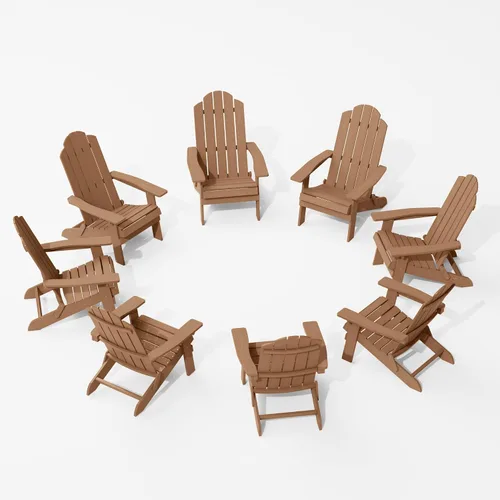 Miniatura 29 de MXIMU Folding Adirondack Chair for Outdoor: Easy Assembly and Comfortable Adirondack Chairs - Foldable Composite Fire Pit Chairs - All Weather