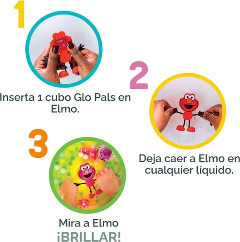 Miniatura 5 de Glo Pals x Barrio Sésamo Cubos Luminosos Activados por Agua para Juego Sensorial (Elmo - Cubos con Personaje)