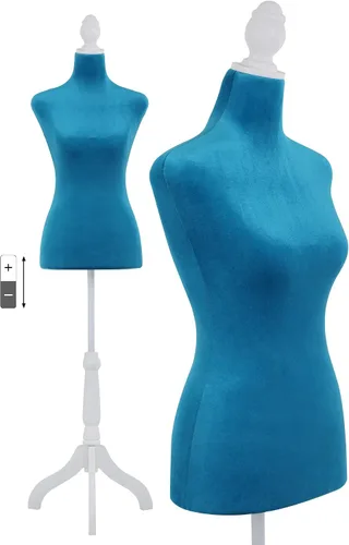 Miniatura 11 de Maniquí, maniquí de cuerpo femenino ajustable de 49.6-63.4 pulgadas, maniquí de vestido de madera maciza con soporte, maniquí de costura femenino