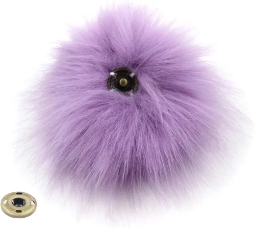Miniatura 35 de 12 piezas de accesorios para sombreros de tejer, bola de pompón de piel sintética con botón de presión