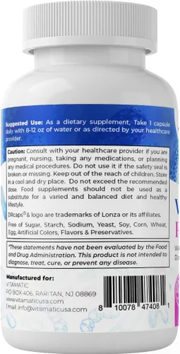 Miniatura 9 de Vitamatic Probióticos vaginales para mujeres – 20 mil millones de UFC, equilibrio de pH y control de olores, 60 cápsulas DR con prebióticos