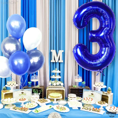 Miniatura 699 de KatchOn, Globo grande azul número 2 de 40 pulgadas Decoraciones de cumpleaños de Baby Shark para niño de 2 años Globo azul número 2 Globo